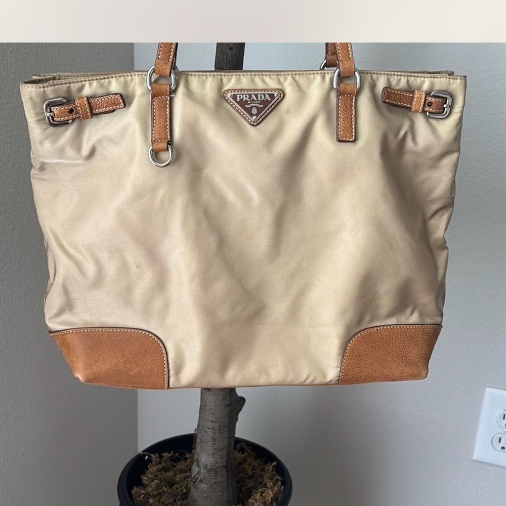 Prada Tan and Brown Women's Tote Bag
